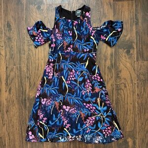 Anthropologie Maeve Size 6 Elia Floral Cold Shoulder Dress